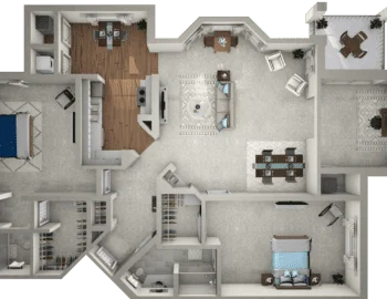 Two Bedroom Custom With Den Floor plan